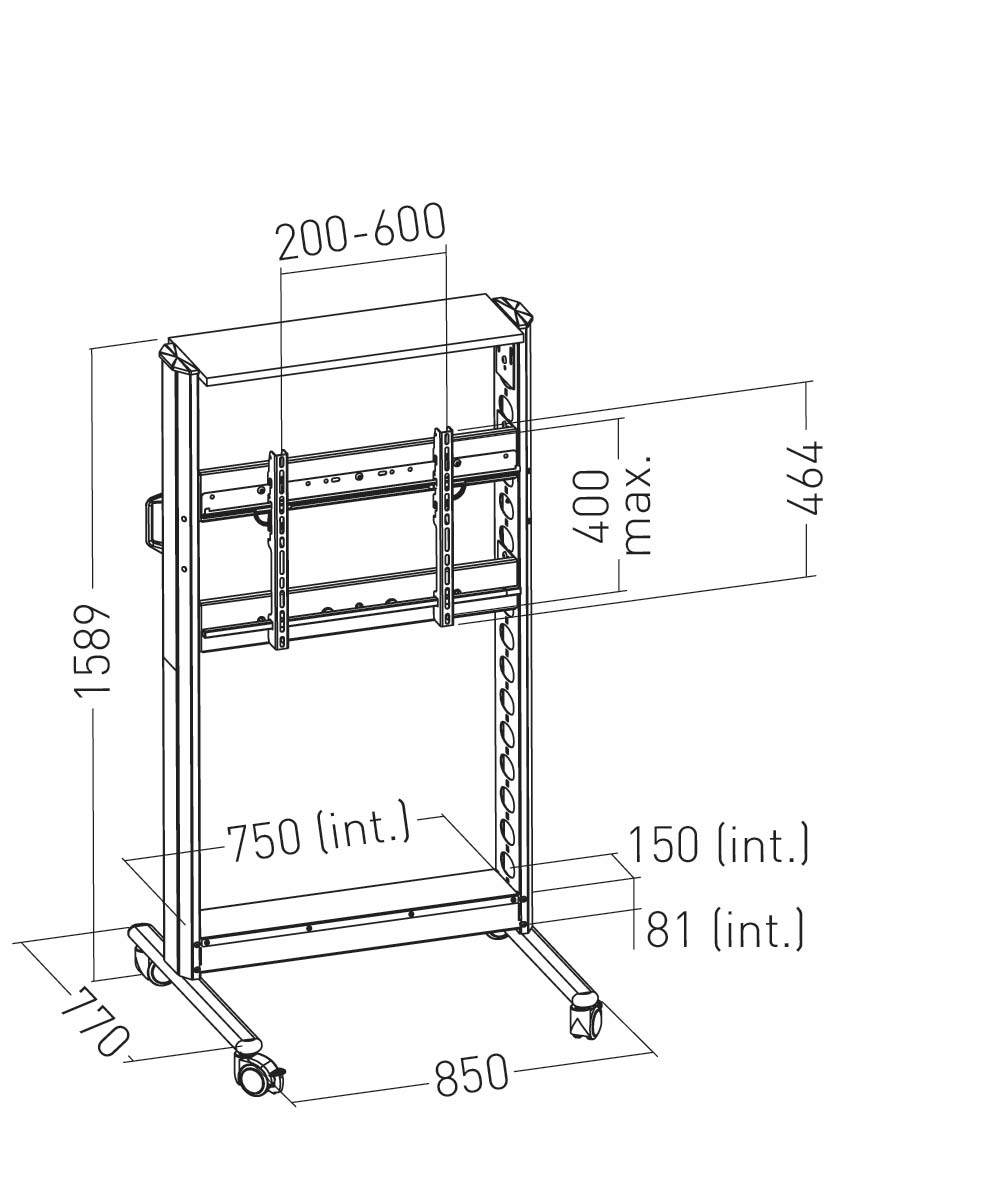 VISIOTECH AVEC CAISSON_chariot 1 ecran