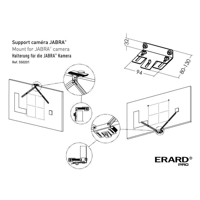 550201 Support pour caméra JABRA - ERARD PRO