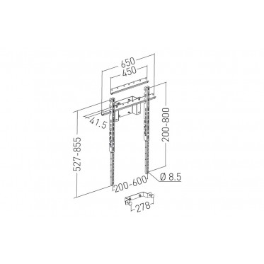 XPO / KROSS / KAMELEO - Portrait mount for 1 screen VESA 600x800 max