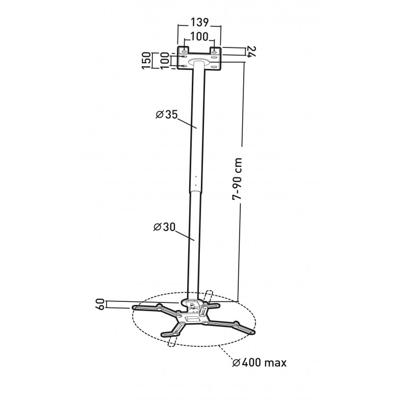 Ceiling mount for projector - 002447