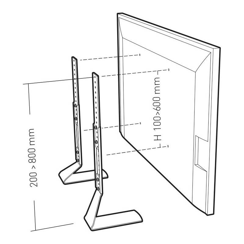 Fit-up xl - Pied tv de table universel de 40'' à 65'' - Ref 035310 - Les  meubles tv