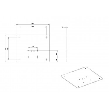 Flat base for EasyLIFT stand-drawing